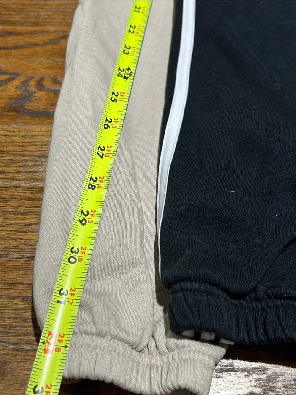 2 Pair 10/12 adidas Kids Beige and Black Jogger Sweatpants